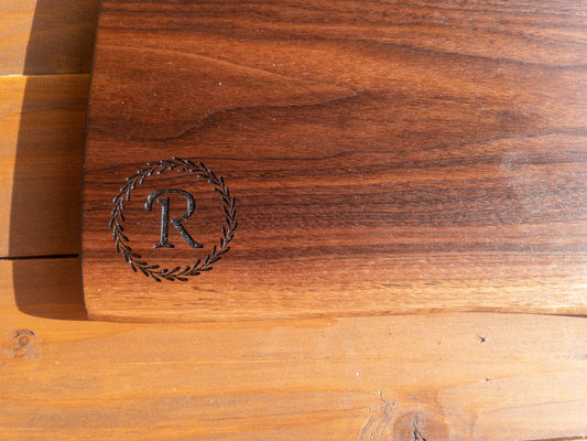 Monogrammed Walnut Charcuterie Board
