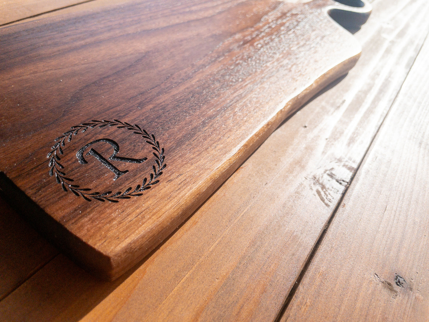 Monogrammed Walnut Charcuterie Board