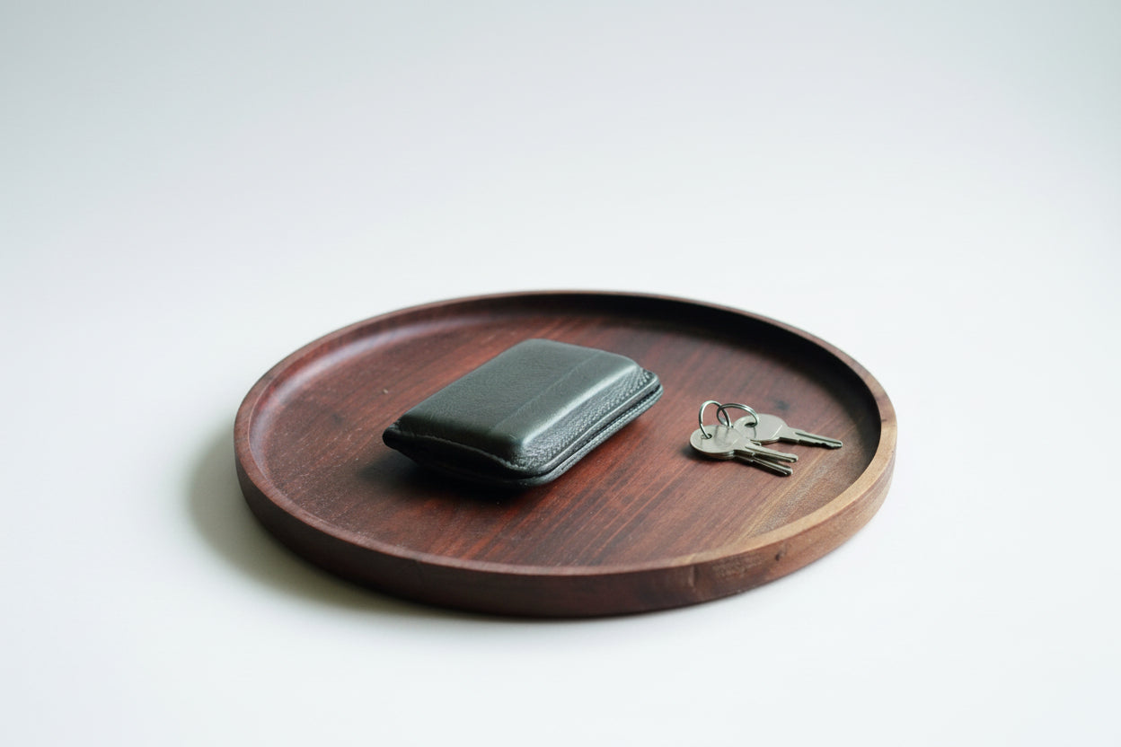 14 inch Round Walnut Tray